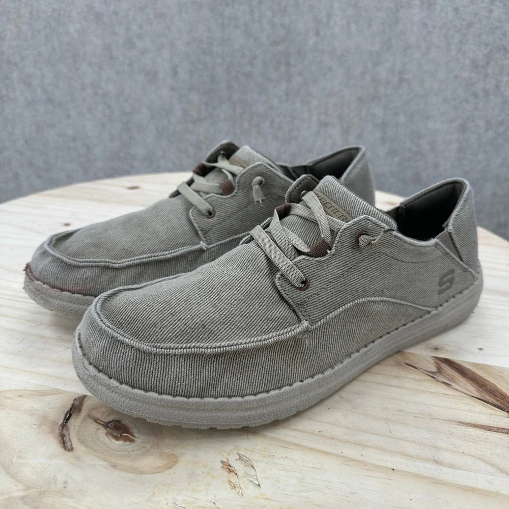 Skechers Melson-Volgo Slip-On Shoes Mens 10 Tan Canvas Casual Loafers 210111
